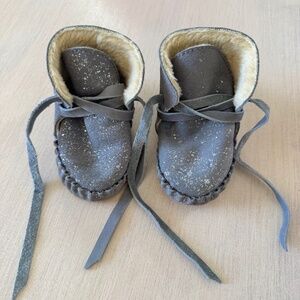 Donsje Baby Booties - Gray Sparkle (12-18 months)